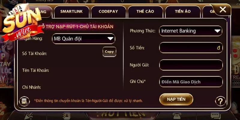 Mọi giao dịch nạp tiền Sunwin cần được thực hiện thông qua kênh chính thức 